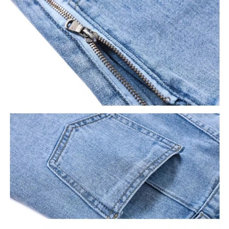 Women's Korean Y2K Black Denim Shorts Summer Thin High Waist A-Line Loose Wide Leg Slimming Hot Pants