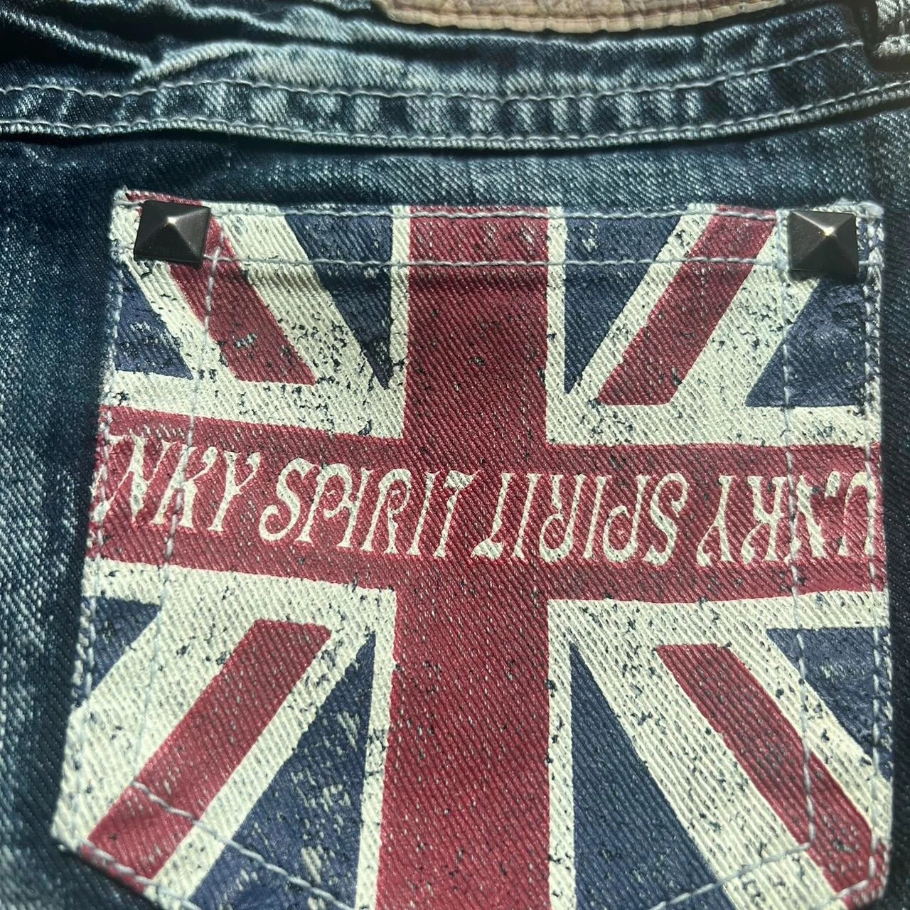 Y2K vintage British-style women's slim low-rise ultra-short flag-print jeans shorts