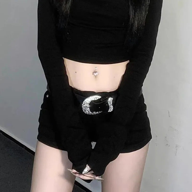 Black Denim Shorts for Women New European Style Trendy Summer Mini Shorts Female Sexy Sheath Night Club Slim Ultrashort Jeans