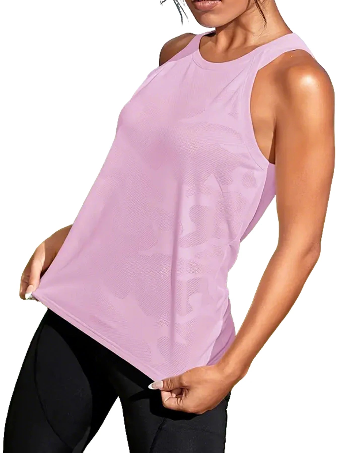 Tank Top Sleeveless Classic Neckline Comfortable Fit Regular Super Soft Mesh All Season Running Tennis Yoga For Women