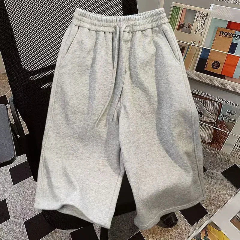 100% Cotton Loose Wide Leg Capri Shorts Women Y2K Summer Baggy...