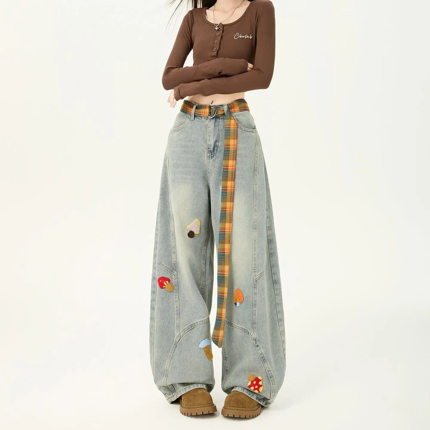 Women's Jeans Straight Leg Denim Pants Y2K Style Vintage Design Baggy Fit Comfortable Female Daily Wear Casual Women's Jeans