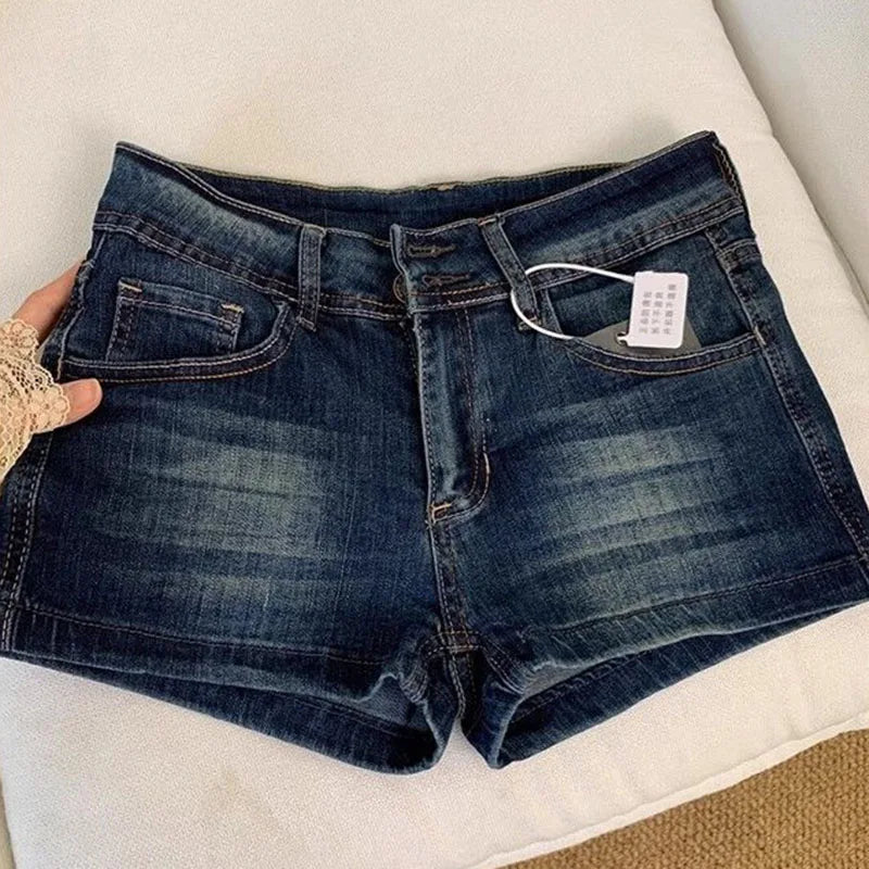Women's Denim Shorts 2026 Summer Sexy Low-Waisted Skinny Elasti...